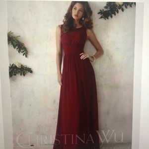 Christina Wu Holiday, Prom, party, bridesmaid formal dress size 10 Burgundy